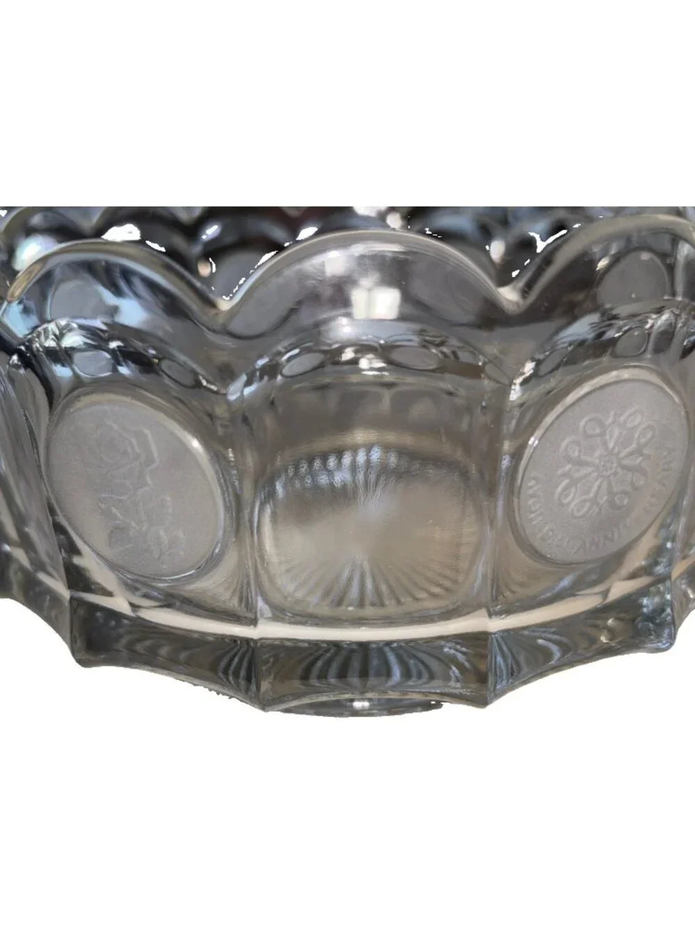 Vintage Fostoria Liberty Coin Round Clear Bowl-7.25” Diameter-No Chips!